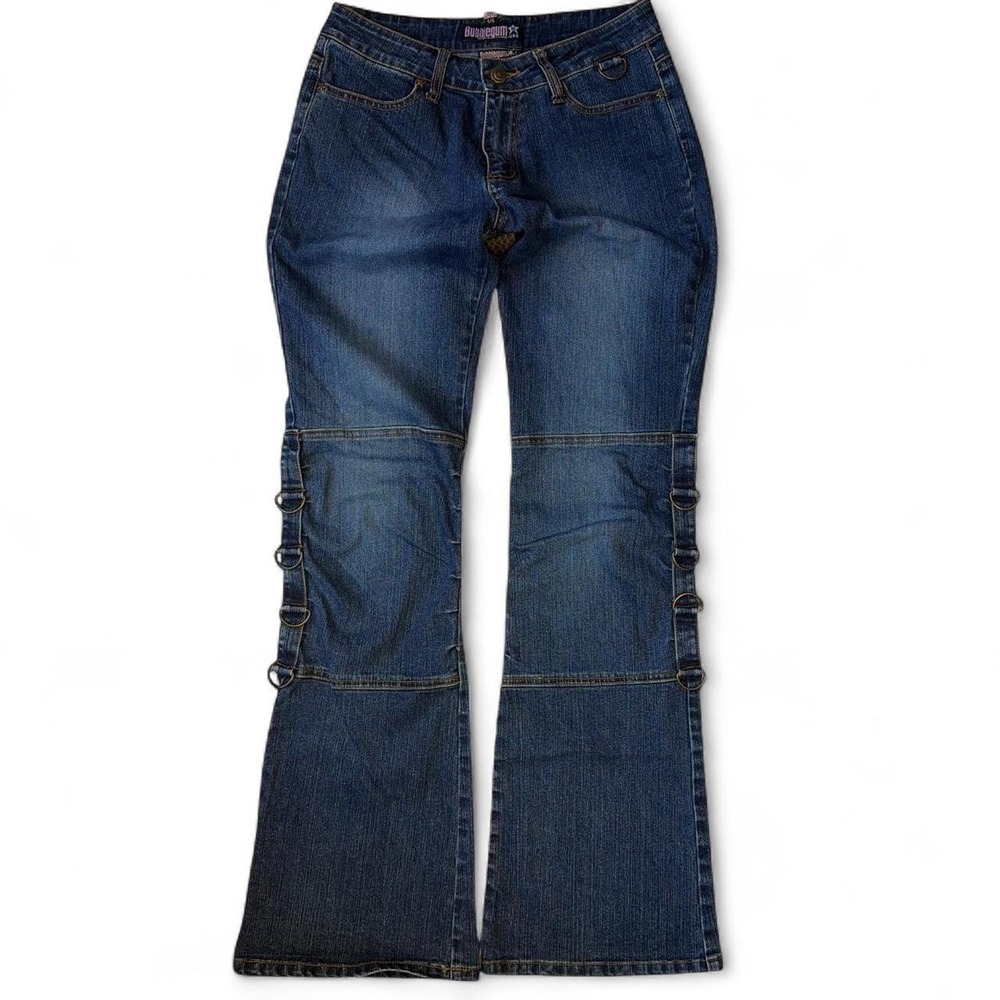 Bubblegum USA Vintage Y2K Grommet‎ Low Rise Bootcut Jeans Blue BG1944-775AMSZ
